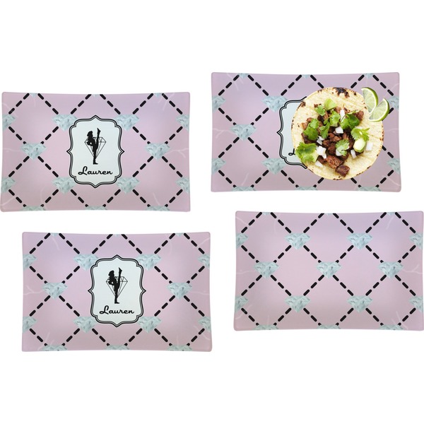 Diamond Dancers Set of Rectangular Dinner Plates