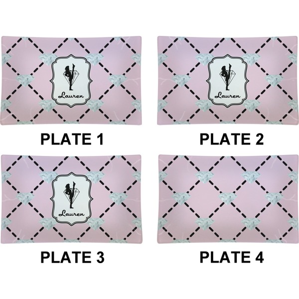 Diamond Dancers Set of Rectangular Dinner Plates (Approval)