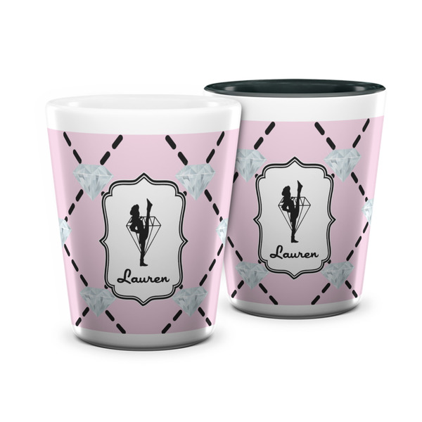 Custom Diamond Dancers Ceramic Shot Glass - 1.5 oz (Personalized)