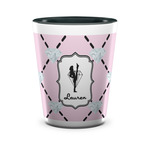 Diamond Dancers Ceramic Shot Glass - 1.5 oz - Two Tone - Set of 4 (Personalized)