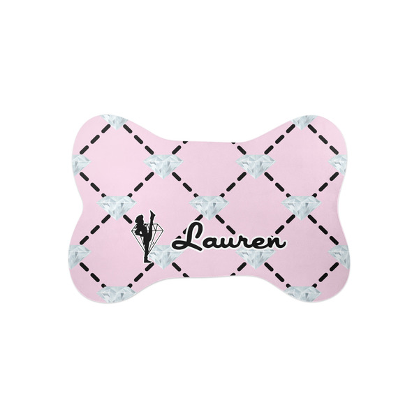 Custom Diamond Dancers Bone Shaped Dog Food Mat (Small) (Personalized)
