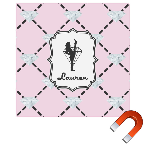 Custom Diamond Dancers Square Car Magnet - 6" (Personalized)
