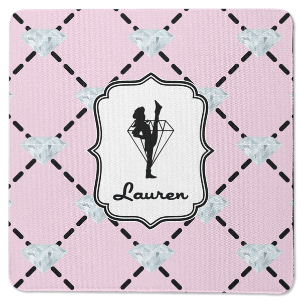 Custom Diamond Dancers Square Rubber Backed Coaster (Personalized)