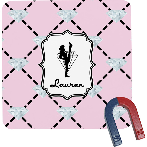 Custom Diamond Dancers Square Fridge Magnet (Personalized)