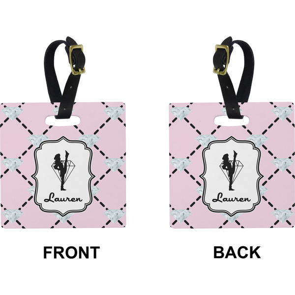 Diamond Dancers Square Luggage Tag (Front + Back)