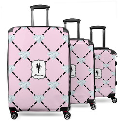 Diamond Dancers 3 Piece Luggage Set - 20" Carry On, 24" Medium Checked, 28" Large Checked (Personalized)