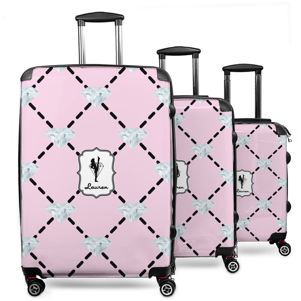 Custom Diamond Dancers 3 Piece Luggage Set - 20" Carry On, 24" Medium Checked, 28" Large Checked (Personalized)
