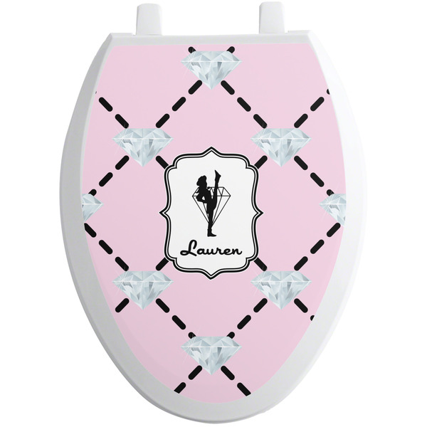 Custom Diamond Dancers Toilet Seat Decal - Elongated (Personalized)