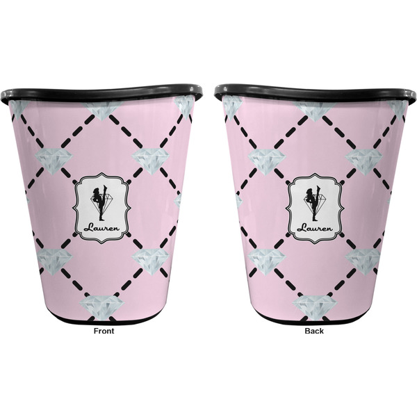 Diamond Dancers Trash Can Black - Front and Back - Apvl
