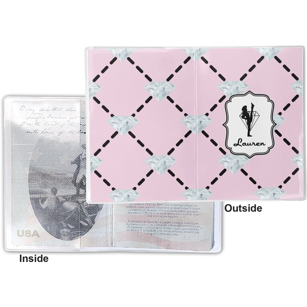 Diamond Dancers Vinyl Passport Holder - Flat Front and Back