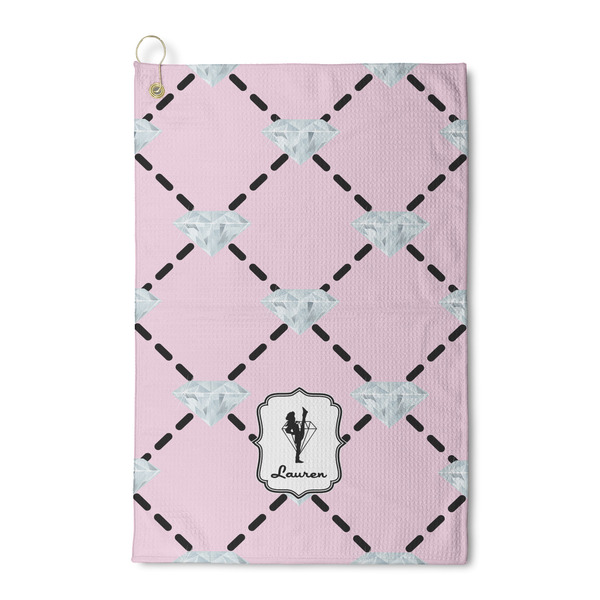 Custom Diamond Dancers Waffle Weave Golf Towel (Personalized)
