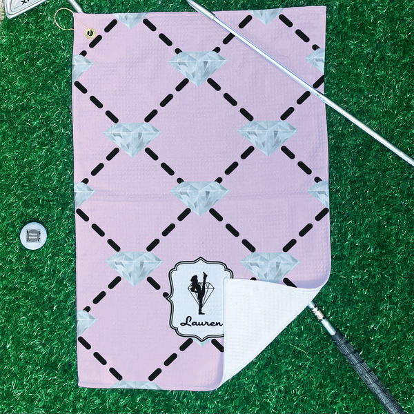 Diamond Dancers Waffle Weave Golf Towel - In Context