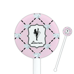 Diamond Dancers 5.5" Round Plastic Stir Sticks - White - Single Sided (Personalized)