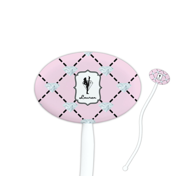 Custom Diamond Dancers Oval Plastic Stir Sticks (Personalized)