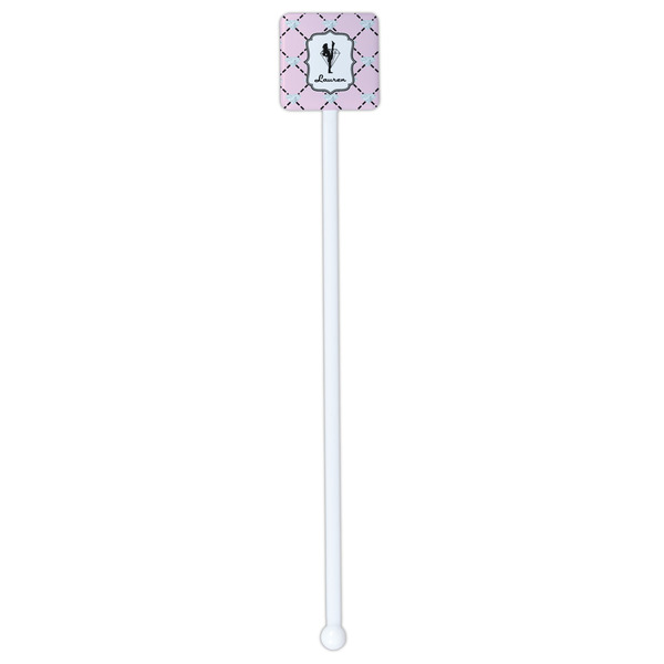 Diamond Dancers White Plastic Stir Stick - Double Sided - Square - Single Stick