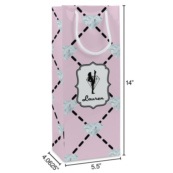 Diamond Dancers Wine Gift Bag - Dimensions