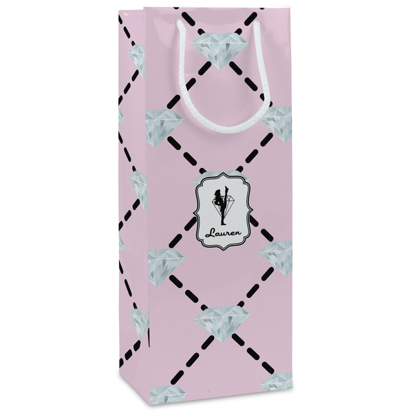 Custom Diamond Dancers Wine Gift Bags - Gloss (Personalized)