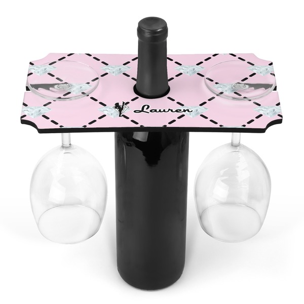 Custom Diamond Dancers Wine Bottle & Glass Holder (Personalized)