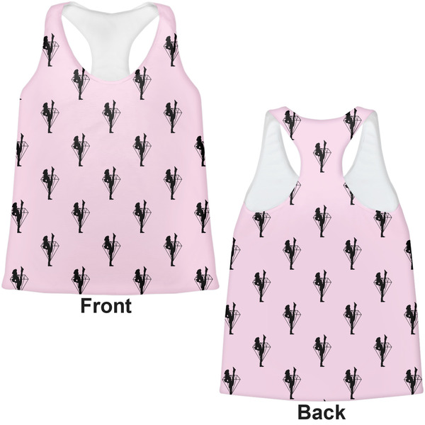 Diamond Dancers Womens Racerback Tank Tops - Medium - Front and Back