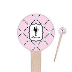 Diamond Dancers 4" Round Wooden Food Picks - Double Sided (Personalized)