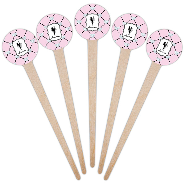 Diamond Dancers Wooden 4" Food Pick - Round - Fan View