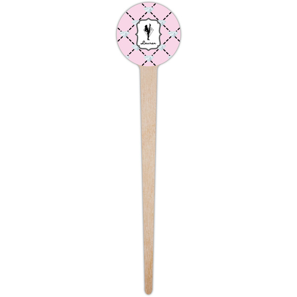 Diamond Dancers Wooden 4" Food Pick - Round - Single Pick