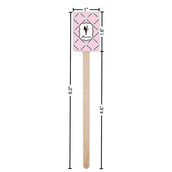 Diamond Dancers Wooden 6.25" Stir Stick - Rectangular - Dimensions