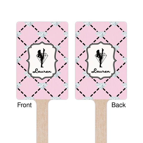 Diamond Dancers Wooden 6.25" Stir Stick - Rectangular - Double Sided - Front & Back