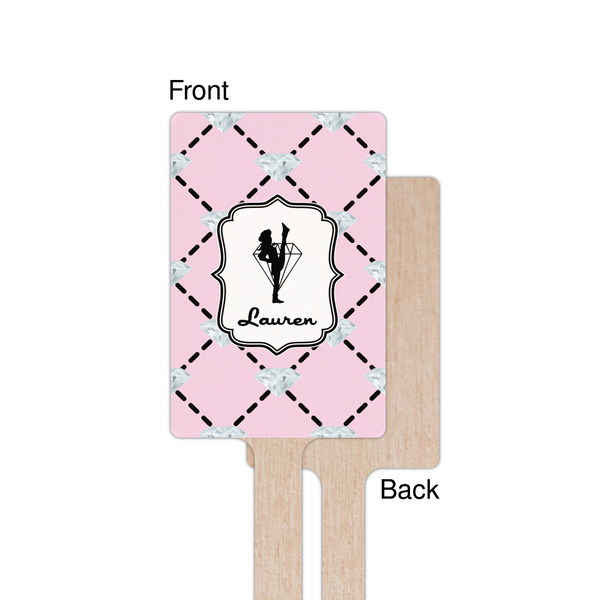 Diamond Dancers Wooden 6.25" Stir Stick - Rectangular - Single - Front & Back