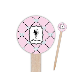 Diamond Dancers 6" Round Wooden Food Picks - Single Sided (Personalized)