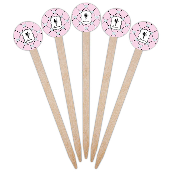 Diamond Dancers Wooden 6" Food Pick - Round - Fan View