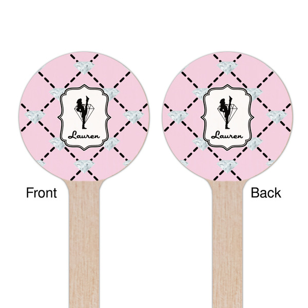 Diamond Dancers Wooden 6" Stir Stick - Round - Double Sided - Front & Back