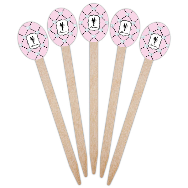 Diamond Dancers Wooden Food Pick - Oval - Fan View