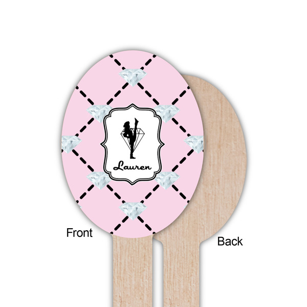 Diamond Dancers Wooden Food Pick - Oval - Single Sided - Front & Back