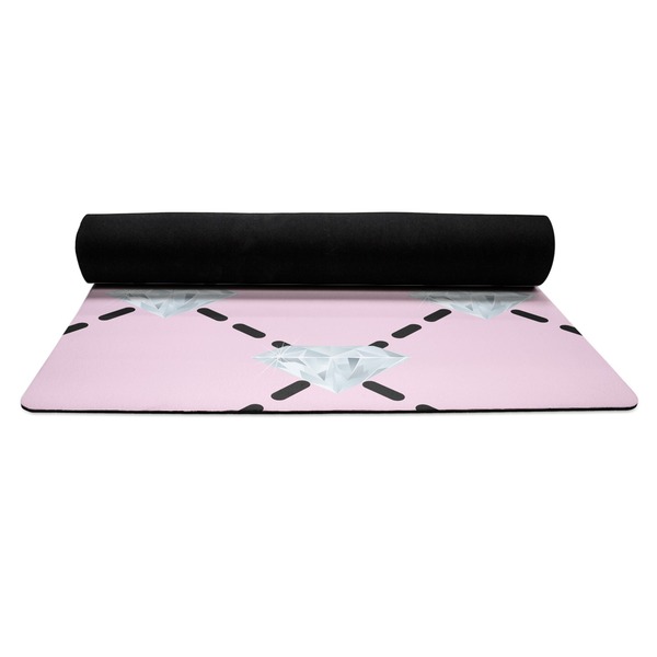 Diamond Dancers Yoga Mat Rolled up Black Rubber Backing