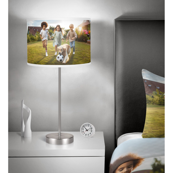 Photo 13" Drum Lampshade - In Room