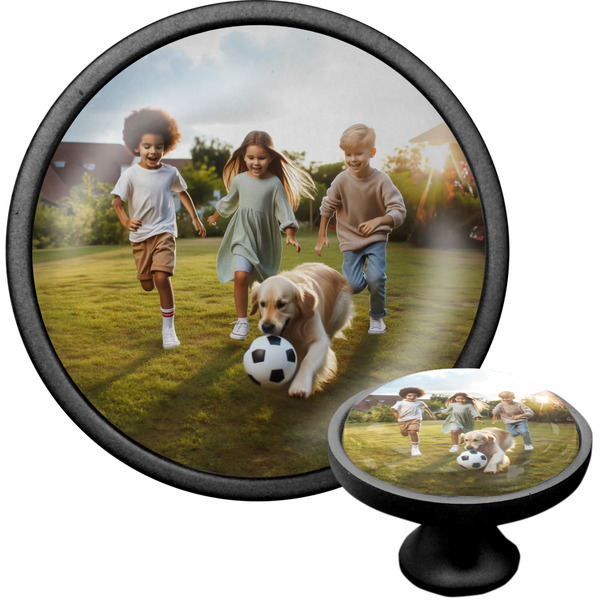 Photo Black Custom Cabinet Knob (Front and Side)