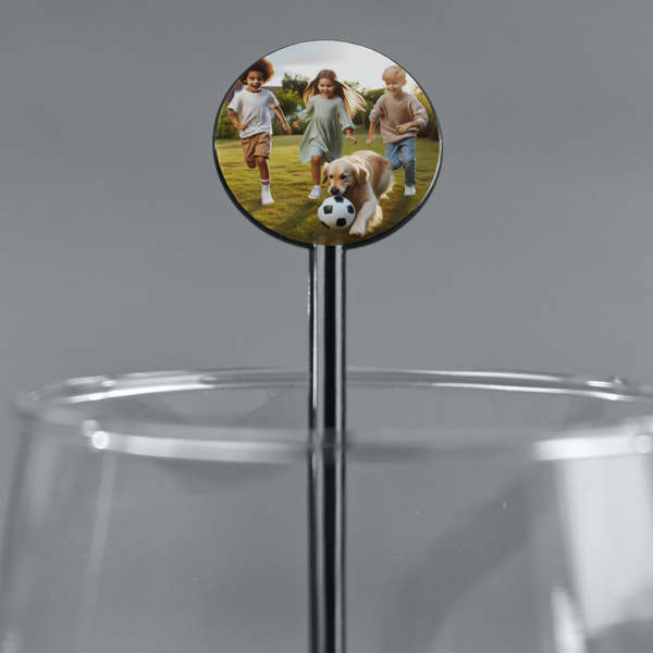 Photo Black Plastic 5.5" Stir Stick - Round - Main