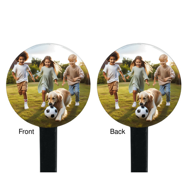 Photo Black Plastic 7" Stir Stick - Double Sided - Round - Front & Back