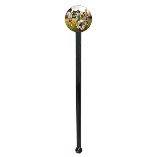 Photo Black Plastic 7" Stir Stick - Round - Single Stick