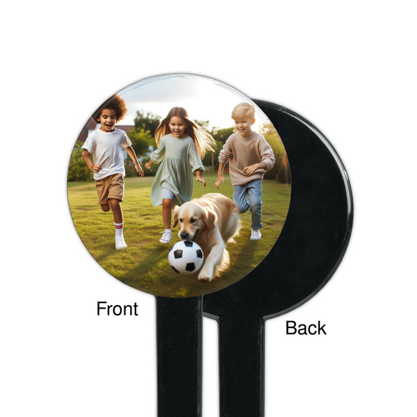 Photo Black Plastic 7" Stir Stick - Single Sided - Round - Front & Back