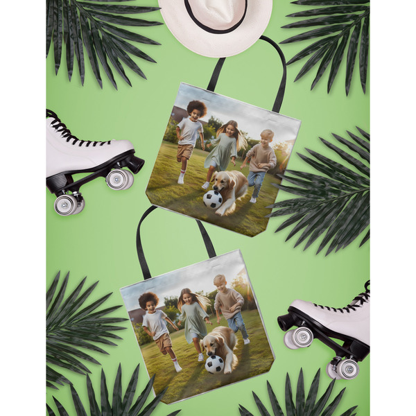 Photo Canvas Tote Lifestyle Front and Back- 13x13