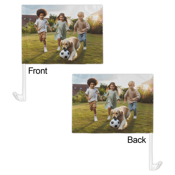 Photo Car Flag - 11" x 8" - Front & Back View