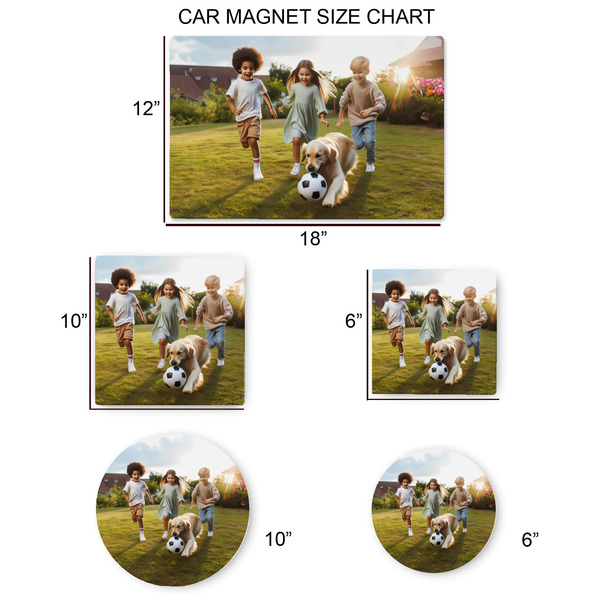 Photo Car Magnets - SIZE CHART