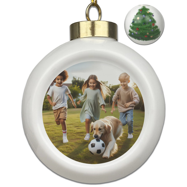 Custom Photo Ceramic Ball Ornament - Christmas Tree