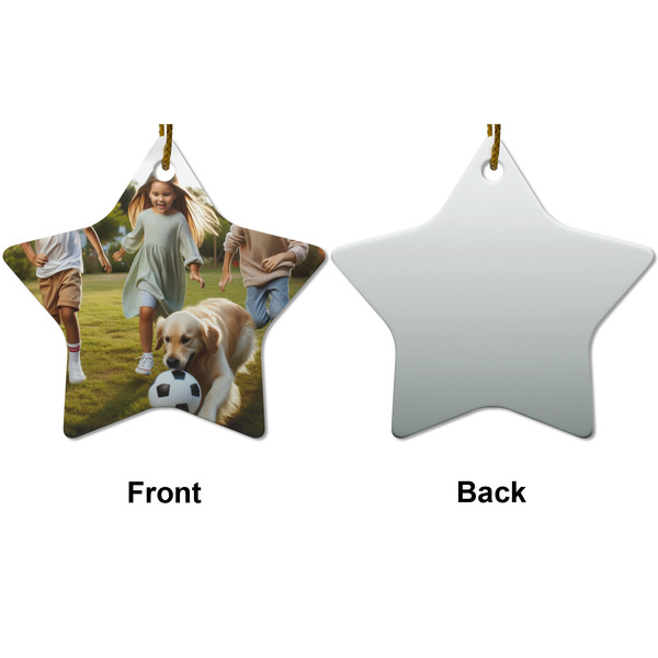Photo Ceramic Flat Ornament - Star Front & Back (APPROVAL)