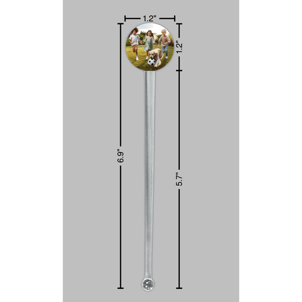 Photo Clear Plastic 7" Stir Stick - Round - Dimensions