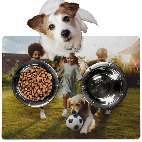 Custom Photo Dog Food Mat - Medium