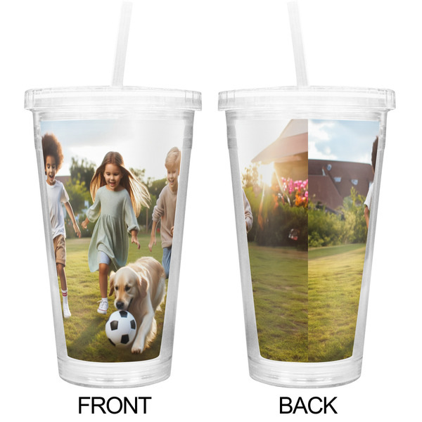 Photo Double Wall Tumbler with Straw - Approval