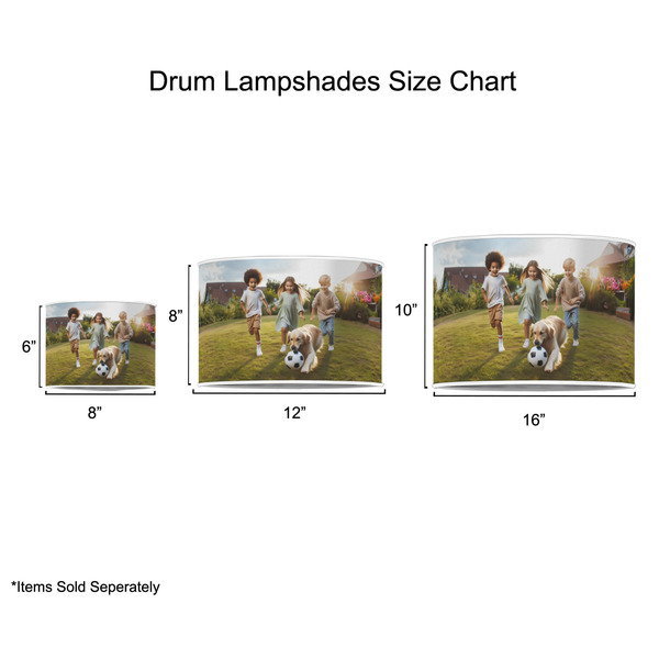 Photo Drum Lampshades - Sizing Chart